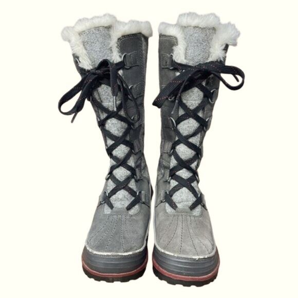 Sorel Tivoli High II NL2330-089 Shearling Snow Boot Grey Suede Faux Fur Lined 9 - Picture 3 of 7